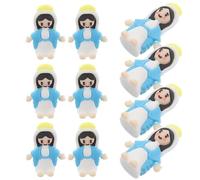 Balacoo Mini Plastic Figurines Blue 10 Pcs Compact Pvc Design Artistic Style for Cake Decorations and Desktop Ornaments for Party Scenes and Moss Decoration