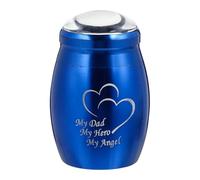 Balacoo Mini Stainless Steel Cremation Urn for Bone Ashes, Portable Ash Container with Blue Finish, Convenient to Carry, for Family Keepsake and Memorial Storage