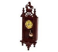 Balacoo Miniature Roman Wall Clock Model Decor Mini Wall Clock for Ornamental Brown Dollhouse Accessory for Bedroom and Living Scenes DIY Paintable Tiny Decoration
