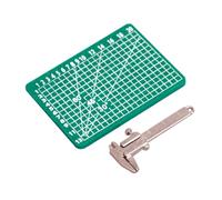 Balacoo Miniature Vernier Caliper with Mat for Dollhouse Decor Educational Mini Furniture Ruler Durable DIY Micro Scene Tool for Interactive Learning and Tiny House Accessories