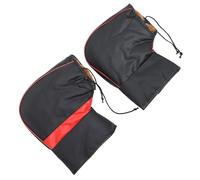 Balacoo Motorcycle Handlebar Gloves Random Color Windproof Winter 1 Pair Pu Leather Plush Mitt with Drawstrings Winter Riding for Scooter and Motorbike