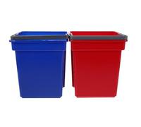 Balacoo Multipurpose Plastic Cleaning Buckets with Handles, 2Pcs Red and Blue Portable Water Containers for Commercial and Office Custodial Use