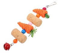 Balacoo Natural Carrot Shaped Cork and Bird Biting with Hanging Design Foraging Bird Chewing Suitable for Parrots in Cage