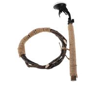 Balacoo Natural Wood Parrot Stand Bird Perch Platform Strong Suction Cup Base and with with Strong Suction Cup Base and Hemp Rope Hemp Rope Easy to Install Bird Perch Platform Easy to