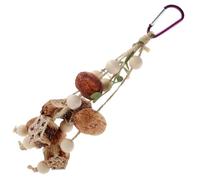 Balacoo Natural Wooden Bird Chewing with Creative and Funny Design with Pine Cone Hanging Foraging for Parrots and Birds Suitable for Cage Use