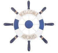 Balacoo Nautical Ship Steering Wheel Wall Art for Coastal Interior Decor | Density Board and Grass Rope, Easy Wall Placement, Mediterranean Style, for Nursery Walls and Coffee Shops
