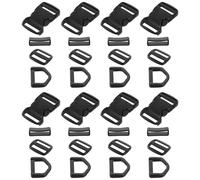 Balacoo of Black Pom Webbing Strap Buckles and Wear-resistant Features 10 Sets with Secure Locking Mechanism Adjustable Multi-use Collar Buckle Set for Pet Collars and Outdoor Gear