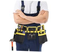 Balacoo Oxford Fabric Electrician Tool Belt Pouch with Iron Hooks Multi Pocket Tool Organizer Bag for Mechanics Technicians Comfortable Waist Fit with Large Capacity and Protection