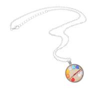 Balacoo Paint Palette Necklace for Artists Silver Pendant Palette Design Long Silver Chain for Art Students and Painters Jewelry Accessories