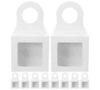 Balacoo Paper Wine Bottle Boxes Wine Bottle Holder 12pcs with Window and Hanging Hook Kraft Paper Suitable for Whiskey for Anniversary and Housewarming Gifts