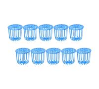 Balacoo Parrot Feeder Basket Bird Fruit and Vegetable Foraging Toy Hanging 10pcs Blue Plastic Lightweight Easy to Fill Bird Cage Accessory for Parrots