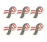 Balacoo Patriotic Star and Ribbon Alloy Brooch Pins for Independence Day Parades 6pcs Easy to Carry with Durability and 250th Anniversary Celebrations for Shirts and Collars