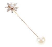 Balacoo Pearl Brooch Pin with Rhinestones, Sturdy Alloy Build, Slip-Resistant Feature, Suitable for Weddings, Corporate Meetings Social Gatherings for Women