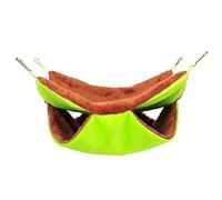 Balacoo Pet Cage Hammock Double Bunkbed Hammock Thick Warm Bed Easy to Attach to a Cage for Small Animal Parrot Sugar Glider Ferret Squirrel Hamster Rat (Green, Size S)