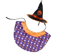 Balacoo Pet Costume Set Halloween for Halloween Party and Photo Taking Pumpkin Pattern Satin Cape and Adjustable Hat, Cozy to Wear and Breathable for Dogs and Cats