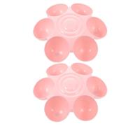 Balacoo Pet Feeding Bowls Pink 2pcs for Dogs and Cats Flower Shaped Plastic with Smooth Surface and Safe Material, 6-petals Design for Feeding and Drinking at Home