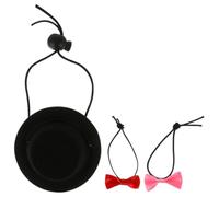 Balacoo Pet Hat and Bowtie Set 3pcs Comfortable Polyester Material with Adjustable Buckle for Small Animals Including Hedgehogs and Guinea Pigs for Valentine Parties and Other Festive