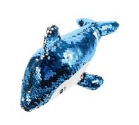 Balacoo Plush Dolphin Stuffed Animal Soft Sequin Decoration Birthday Gift Blue Cute Ocean Creature with Delicate Details and Minimalist Style