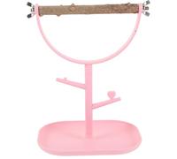 Balacoo Portable Parrot Perch Platform Table Stand with Wooden Branch and Plastic Base, Indoor Bird Training Stand for Chewing and Playing, Suitable for Parakeets and Small Birds