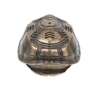 Balacoo Portable Turtle Shell Divination Tool with Copper Material and Unique Decor Style, Brown Handheld Fortune-telling Ornament for Study Table or Office Desk