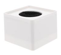 Balacoo Portable White Abs Microphone Flag Square Cube Shaped Interview Mic Station Logo Hard Plastic with Adjustable Cotton Insert for Professional Use
