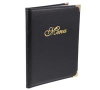 Balacoo Practical Menu Book Reusable and Rounded Corners and with Pu Leather Cover, A4 Size Restaurant Price Display Holder Featuring Slide-in Inner Page Design Resistant to Fall