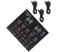 Balacoo Professional Live Streaming Sound Card with Microphone Volume Adjustment and Sound Effects Metal Mobile Audio Mixer for Shouting and Recording External Computer