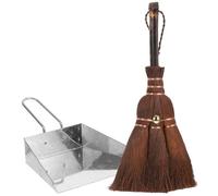Balacoo Professional Mini Dustpan and Broom Set for Pet Cleaning with Stainless Steel and Wood Coir Materials, Easy to Grip and Comfortable to Hold, for Cat House Litter and Poop Removal