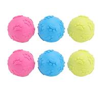 Balacoo Puppy Dog Chew Ball Toys Durable Rubber Teeth Cleaning Squeaky Balls Toy Set for Small Medium Dogs 6Pcs Random Color