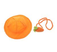 Balacoo Rabbit Costume Set Orange Felt Hat and Carrot Bag for Bunny, Decorative and Material, Small Animal Outfit for Pet Rabbits