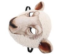 Balacoo Realistic Lightweight Eva Material Beige Sheep Head Animal Mask with Breathable Design and Easy Portability for Adults for Masquerade Parties and Friends’ Gatherings
