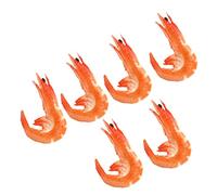 Balacoo Realistic Shrimp Model Set Made of Sturdy Pvc 6pcs Lifelike Design and Bright Orange Colour, for Photography Props, Hotel Displays, and Model Houses Decoration