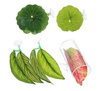 Balacoo Realistic with Shape Leaf Abs Material Lotus Multifunctional, and 5pcs Hammock Bed for Design for Resting in Hiding, and Breeding Betta Fish Aquarium Pet Habitats