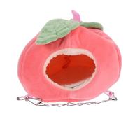 Balacoo Red Cotton Hanging Hamster Hammock Bed with Fruit Design, Warm and Comfortable Nest for Pet Exercise and Rest, for Winter Use in Living Room