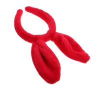 Balacoo Red Plush Bunny Ears Headband Soft Animal Ear Accessory for Adults Comfortable Fit for Easter Party Cosplay and Festive Celebrations Versatile Cute Hair Hoop