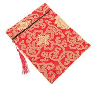 Balacoo Red Silk Scripture Wrap Bag for Books and Documents, Easy Cleaning and Organizing Scriptures, Serene Buddhist Atmosphere, for Office or Travel Use