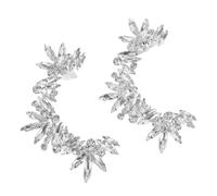 Balacoo Rhinestone Leaf Ear Cuff Earrings for Women Lightweight Non Piercing Ear Jewelry with Shimmering Crystals Easy to Wear for Parties and Everyday Glamorous Style