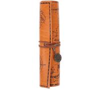 Balacoo Roll up Pencil Case Brown Pu Material Vintage Style Multifunctional Pencil Pouch with Large Capacity and Anti-wear Protection for Fountain Pen and Paintbrush Organiser for Art