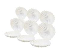 Balacoo Seashell Shell Storage Containers Candy Boxes 6pcs Pearl White Portable Made of Sturdy Pp Plastic for Wedding and Party Favour Packaging and Trinket Organisation