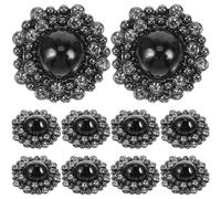 Balacoo Sewing Buttons Decorative and Sturdy Fasteners Round Alloy Black 10pcs with Stylish Elegant Design for Clothing and Suits for Sewing and Knitting Projects