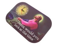 Balacoo Silent Non Ticking Jesus Wall Clock Prayer Hanging Clock for Christian Home Decor Abs Copper Materials Suitable for Church Cathedral Bedroom and Living
