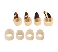 Balacoo Silicone Guzheng Practice Nail Covers Set for Right Hand in Beige, Sturdy and Non-stick Nails, Adjustable Finger Protectors for Guzheng Playing and Learning