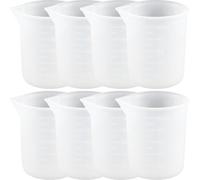 Balacoo Silicone Measuring Cups 10pcs Multipurpose Non-Stick Graduated Mixing Cups White Silicone Resin Measuring with Scale for Epoxy Resin and Paints for DIY Art