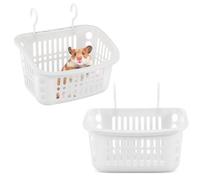 Balacoo Small Animals Hanging Nests 2Pcs Plastic Beds Large Rectangular Gray White for Hamster Play and Chinchilla Cage Accessories