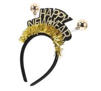 Balacoo Sparkling Happy Year Headband with Tinsel Festive Year Eve Party Accessory Lightweight Comfortable Fit for Women and Eye Catching Holiday Hair Hoop Party Favor for Celebrations