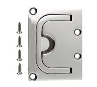 Balacoo Stainless Steel Square Flush Pull Handle for Cabinet Locker and Drawer, Sturdy Direct Replacement Ring Hatch Latch Suitable for Home Furniture with Silver Mirror Polished Finish