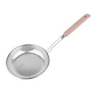 Balacoo Stainless Steel Strainer Skimmer with Ergonomic Wooden Handle for Kitchen and Home, Perforated Net Basket for Quick Separation of Hot Oil or Boiling Water, for Vegetables