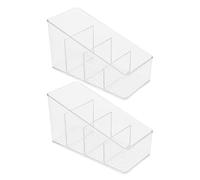 Balacoo Tea Organizer Box Simple and Stylish with 4-compartment Divided Design 2pcs Portable and Space Saving Storage Solution Pet Tea Bag Organiser for Home Use