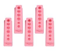 Balacoo Test Tube Holder Science Experiment Teaching Equipment Abs Plastic Tube Rack Pink 5 Pcs 6 Hole Random Color for School and Teaching