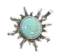 Balacoo Turquoise Sun Pendant Charm for Jewelry Making DIY Necklace Earring Craft Supplies Decorative Hanging Accessory for Women and Friends